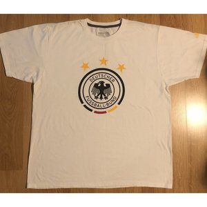 Germany Deutscher Fussball-Bund Soccer Men's Adidas T-Shirt Size XL WHITE